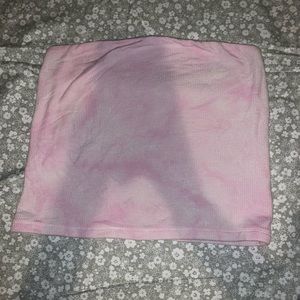 Pink tie-dye tube top